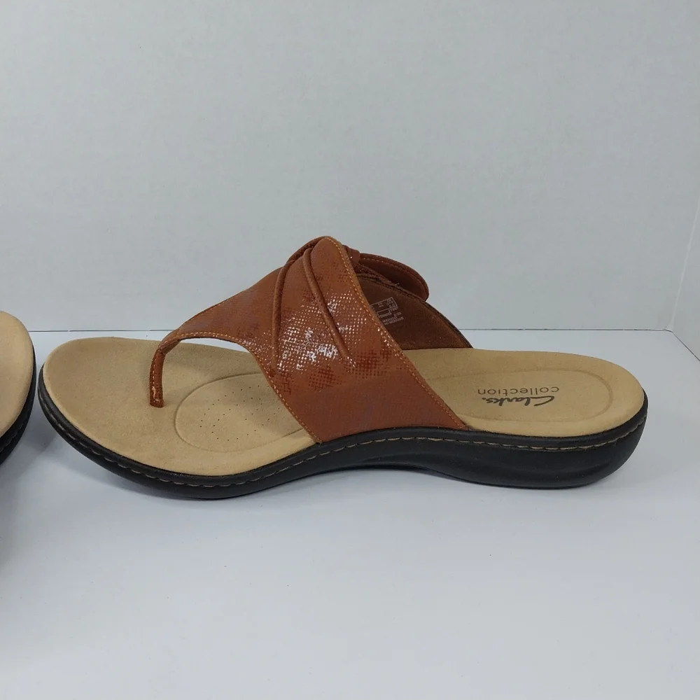 Clarks Collection Laurieann Rae Women SZ 12 Wide Brown Ultimate Comfort Sandals - Picture 9 of 16
